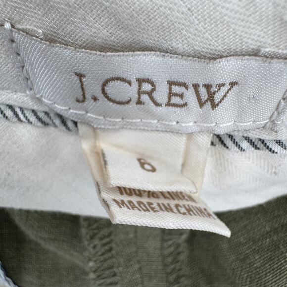 J Crew Pants Womens 6 (30x33 ACTUAL) Linen Coastal Green Straight Leg + Pockets - Picture 5 of 9